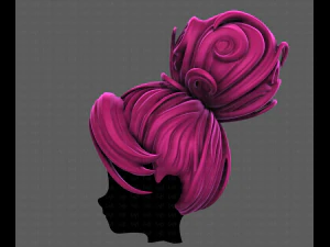 3D Hair style for girl V111 3D Model