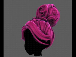 3D Hair style for girl V111 3D Model