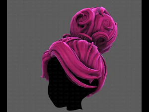 3D Hair style for girl V111 3D Model
