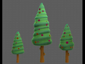Trees Cartoon V26 3D Model