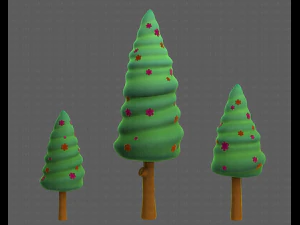 Trees Cartoon V26 3D Model