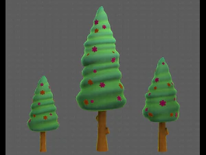 Trees Cartoon V26 3D Model