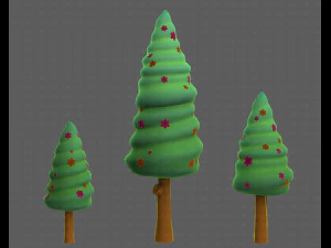 Trees Cartoon V26 3D Model