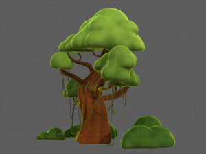 Trees Cartoon V27 3D Model