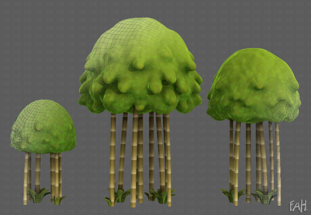 Trees Cartoon V28 3D Model .c4d .max .obj .3ds .fbx .stl .blend 