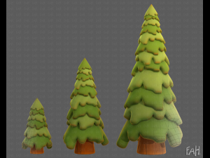 Trees Cartoon V29 3D Model