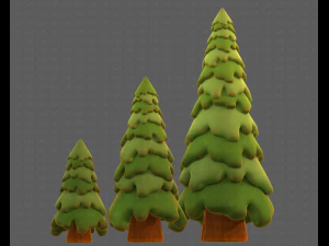 Trees Cartoon V29 3D Model