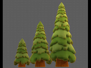 Trees Cartoon V29 3D Model