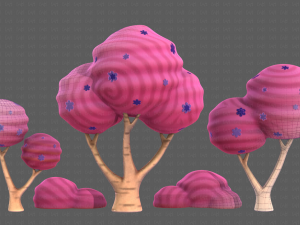 Trees Cartoon V30 3D Model