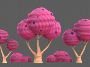 Trees Cartoon V30 3D Model