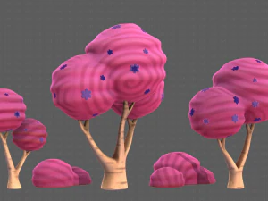 Trees Cartoon V30 3D Model