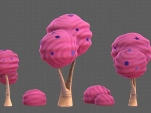 Trees Cartoon V30 3D Model