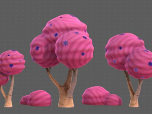 Trees Cartoon V30 3D Model