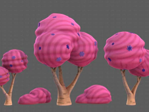 Trees Cartoon V30 3D Model
