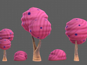 Trees Cartoon V30 3D Model