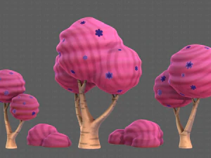 Trees Cartoon V30 3D Model