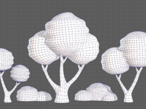 Trees Cartoon V30 3D-Modell