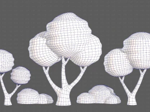Trees Cartoon V30 3D Model