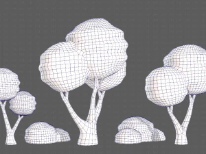 Trees Cartoon V30 3D Model