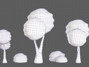 Trees Cartoon V30 3D-Modell