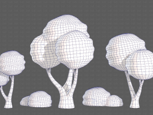Trees Cartoon V30 3D-Modell
