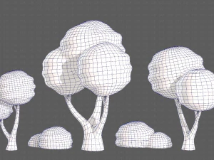 Trees Cartoon V30 3D Model