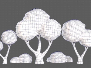 Trees Cartoon V30 3D Model