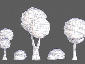 Trees Cartoon V30 3D Model