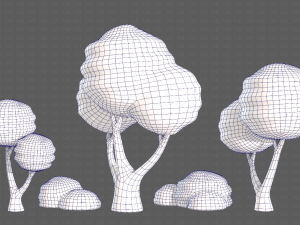 Trees Cartoon V30 3D-Modell