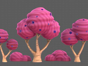 Trees Cartoon V30 3D Model