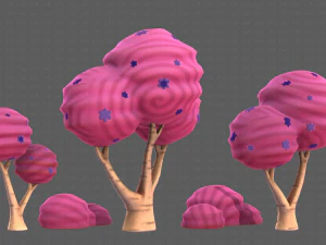 Trees Cartoon V30 3D Model