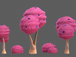 Trees Cartoon V30 3D Model