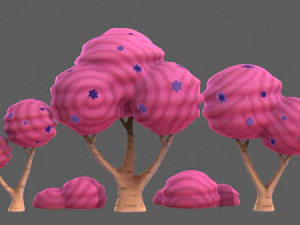 Trees Cartoon V30 3D Model