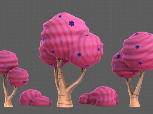 Trees Cartoon V30 3D Model