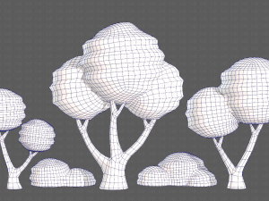 Trees Cartoon V30 3D-Modell