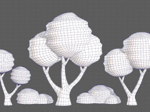 Trees Cartoon V30 3D Model