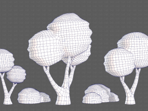 Trees Cartoon V30 3D-Modell