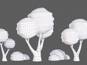 Trees Cartoon V30 3D Model