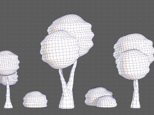 Trees Cartoon V30 3D-Modell