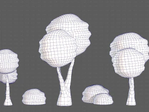 Trees Cartoon V30 3D Model