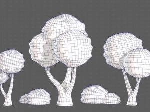 Trees Cartoon V30 3D Model
