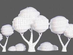 Trees Cartoon V30 3D Model