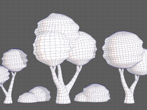 Trees Cartoon V30 3D-Modell