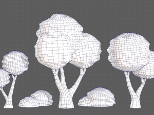 Trees Cartoon V30 3D Model