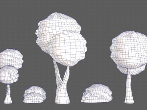 Trees Cartoon V30 3D Model