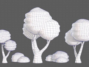 Trees Cartoon V30 3D Model