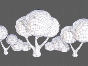 Trees Cartoon V30 3D Model