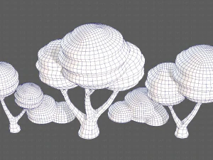 Trees Cartoon V30 3D Model