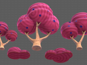 Trees Cartoon V30 3D-Modell