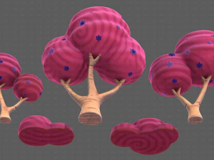 Trees Cartoon V30 3D Model